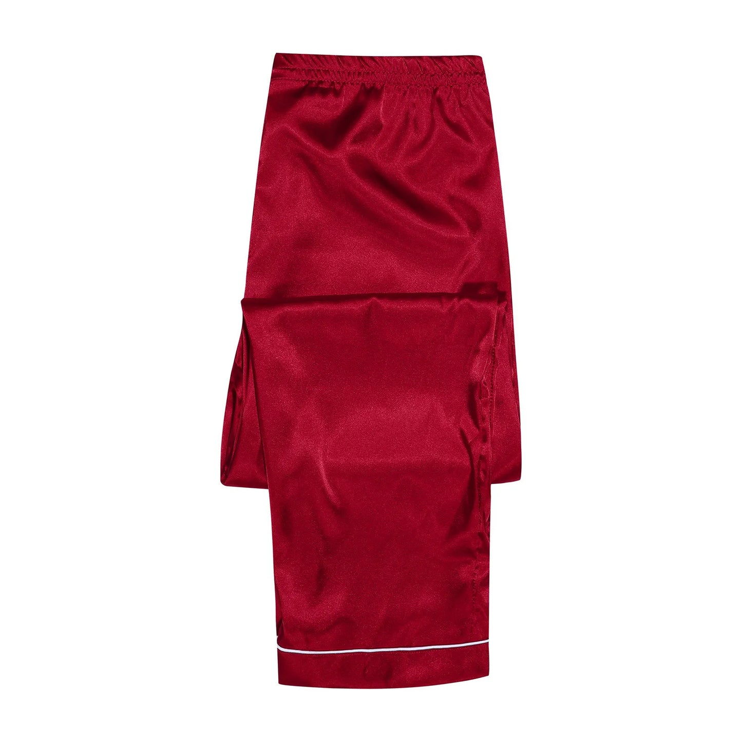Hot Red Womens Satin Pajama Sets 2 Piece Family Outfits Mother Sleepwear Christmas Home Clothes Pyjamas Suits Ice Silk Homewear