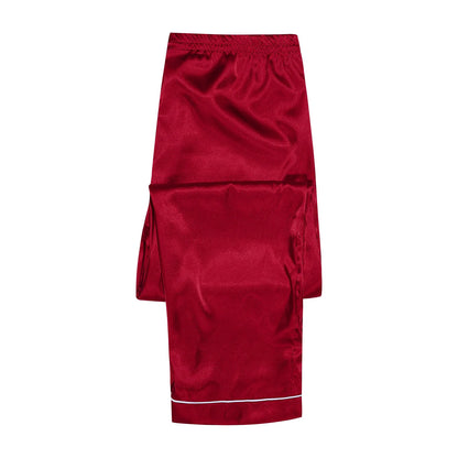 Hot Red Womens Satin Pajama Sets 2 Piece Family Outfits Mother Sleepwear Christmas Home Clothes Pyjamas Suits Ice Silk Homewear