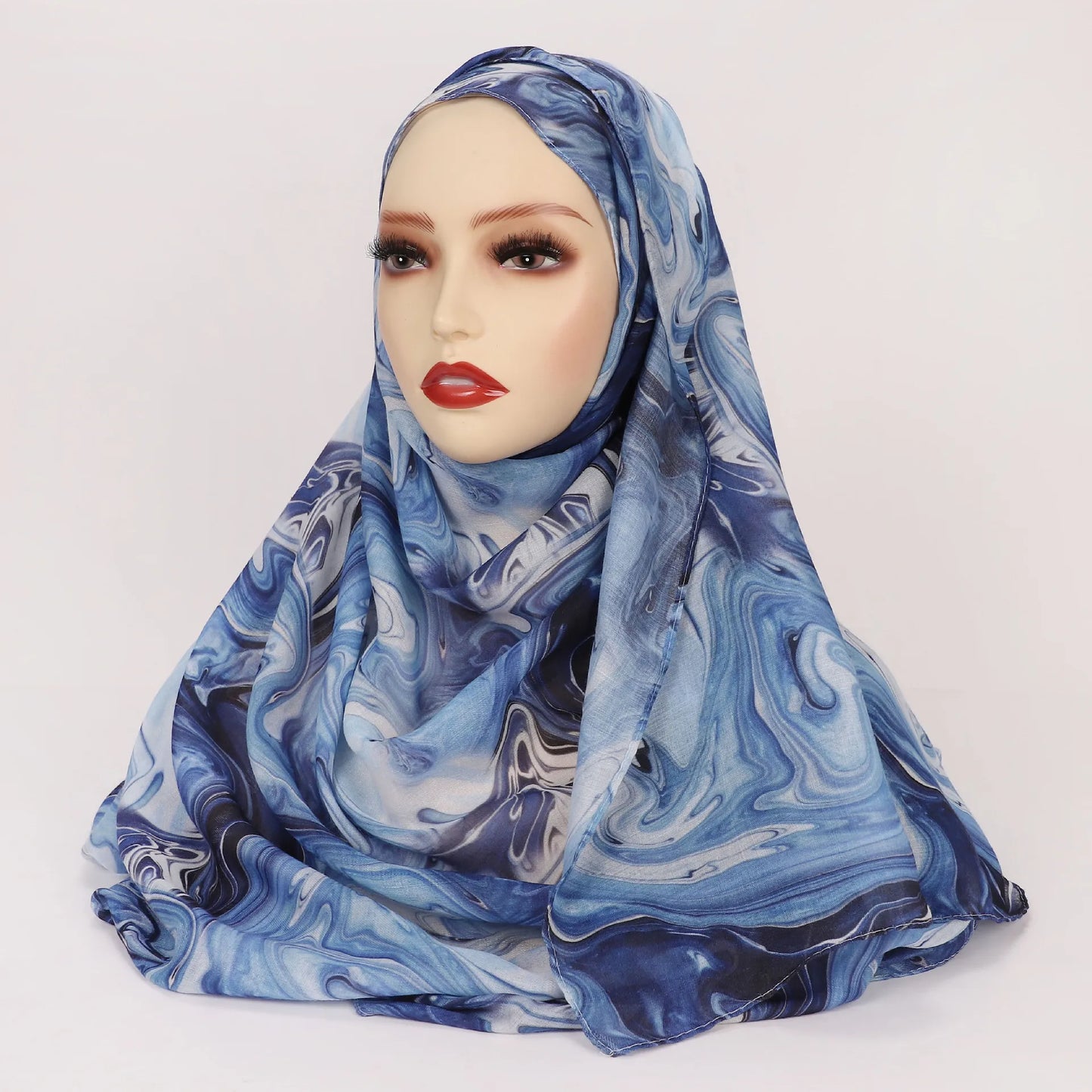 1Pcs Ramadan Hijab Leopard Print Women Watercolor Soft Muslim Hijabs Breathable Shawl Wrap Headscarf Warm
