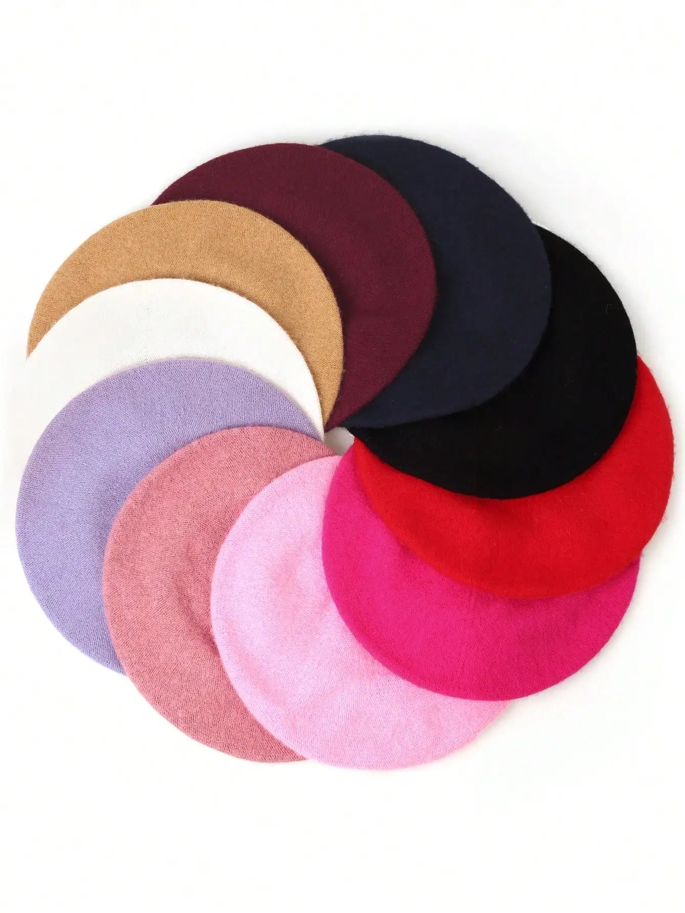 1pc Women Solid Color Wool Casual Beret Hat, Elegant Luxury Style