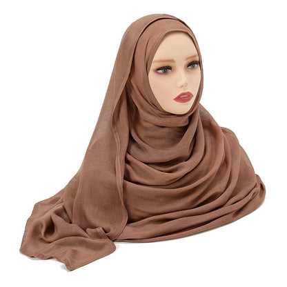 Muslim Modal Hijab Rayon Cotton Shawls Plain Scarf  Turban Headband 190*85cm
