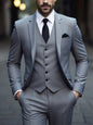 Men's Three-Piece White Suit, Anti-Wrinkle, No-Iron, Fur Business Formal Suit, Four-Season Workplace