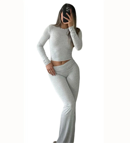 Women's Yoga Two-Piece Wide-Leg Activewear Set Casual Home Yoga Set