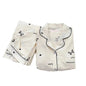 Womens Cotton Pajama Set Long Sleeve Button Down Shirt and Lounge Pants 2 Piece Cute Sets