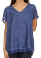 Sakkas Charolette Embroidery And Seqiun Accents Blouse