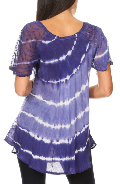 Aline Women's Short Sleeve Casual Light Scoop Neck Top