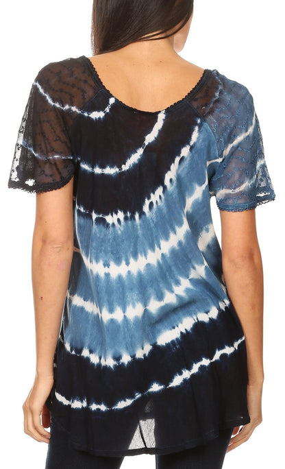 Aline Women's Short Sleeve Casual Light Scoop Neck Top