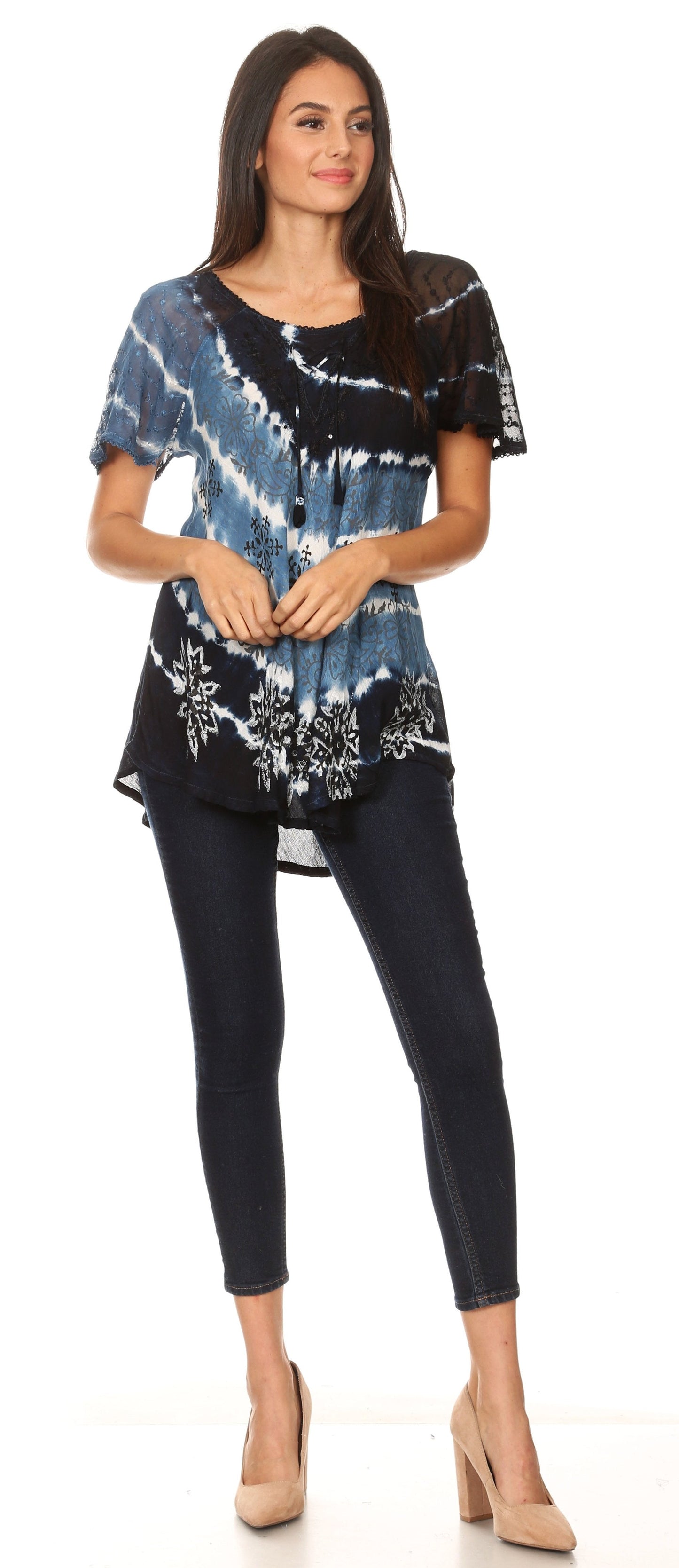 Aline Women's Short Sleeve Casual Light Scoop Neck Top