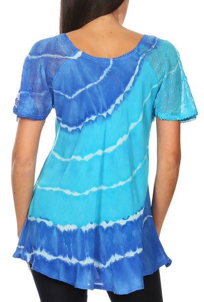 Aline Women's Short Sleeve Casual Light Scoop Neck Top