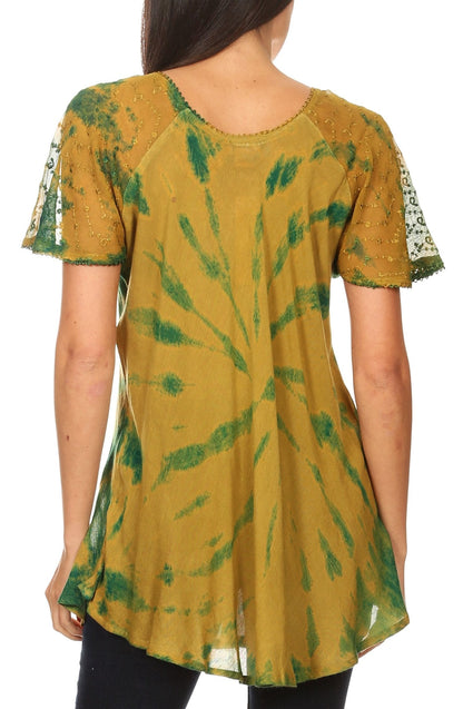 Aline Women's Short Sleeve Casual Light Scoop Neck Top