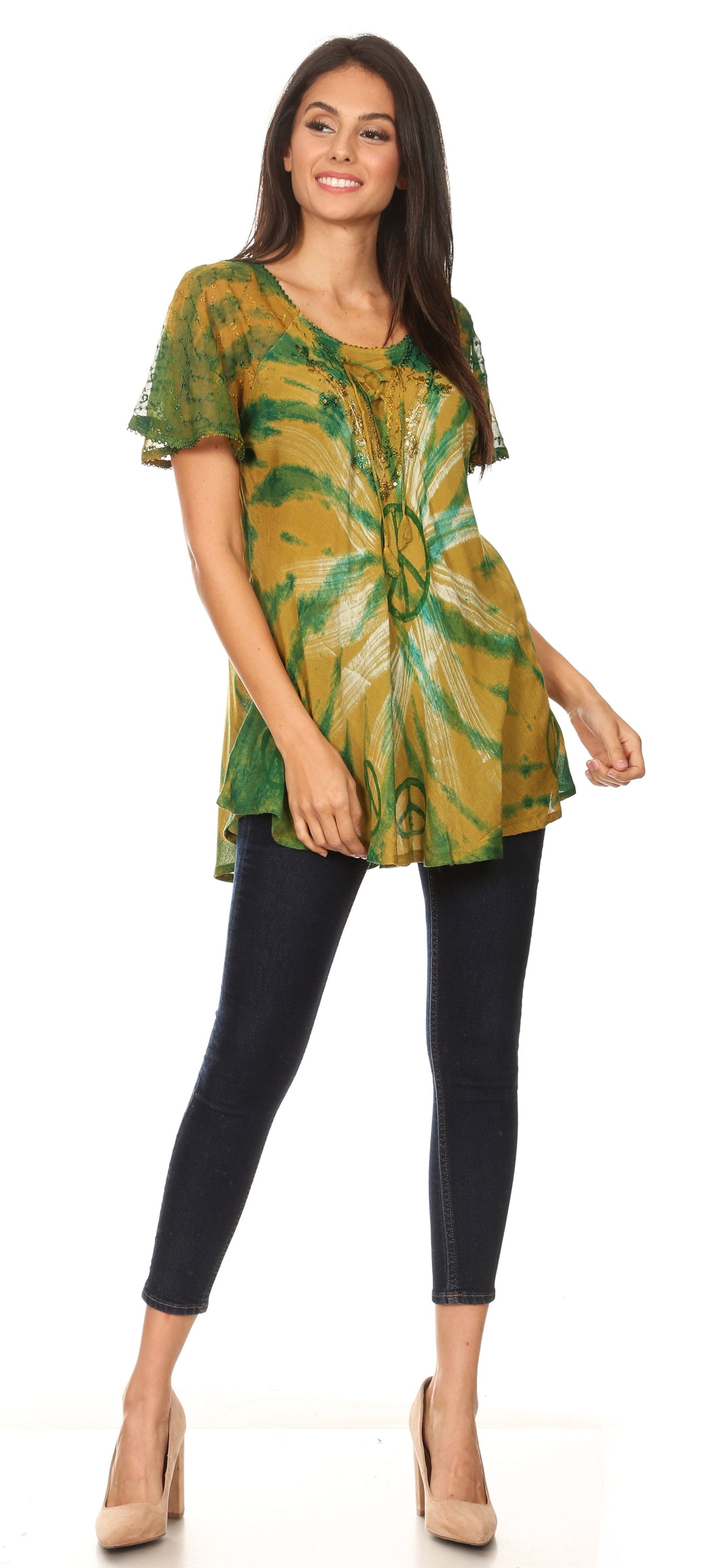 Aline Women's Short Sleeve Casual Light Scoop Neck Top