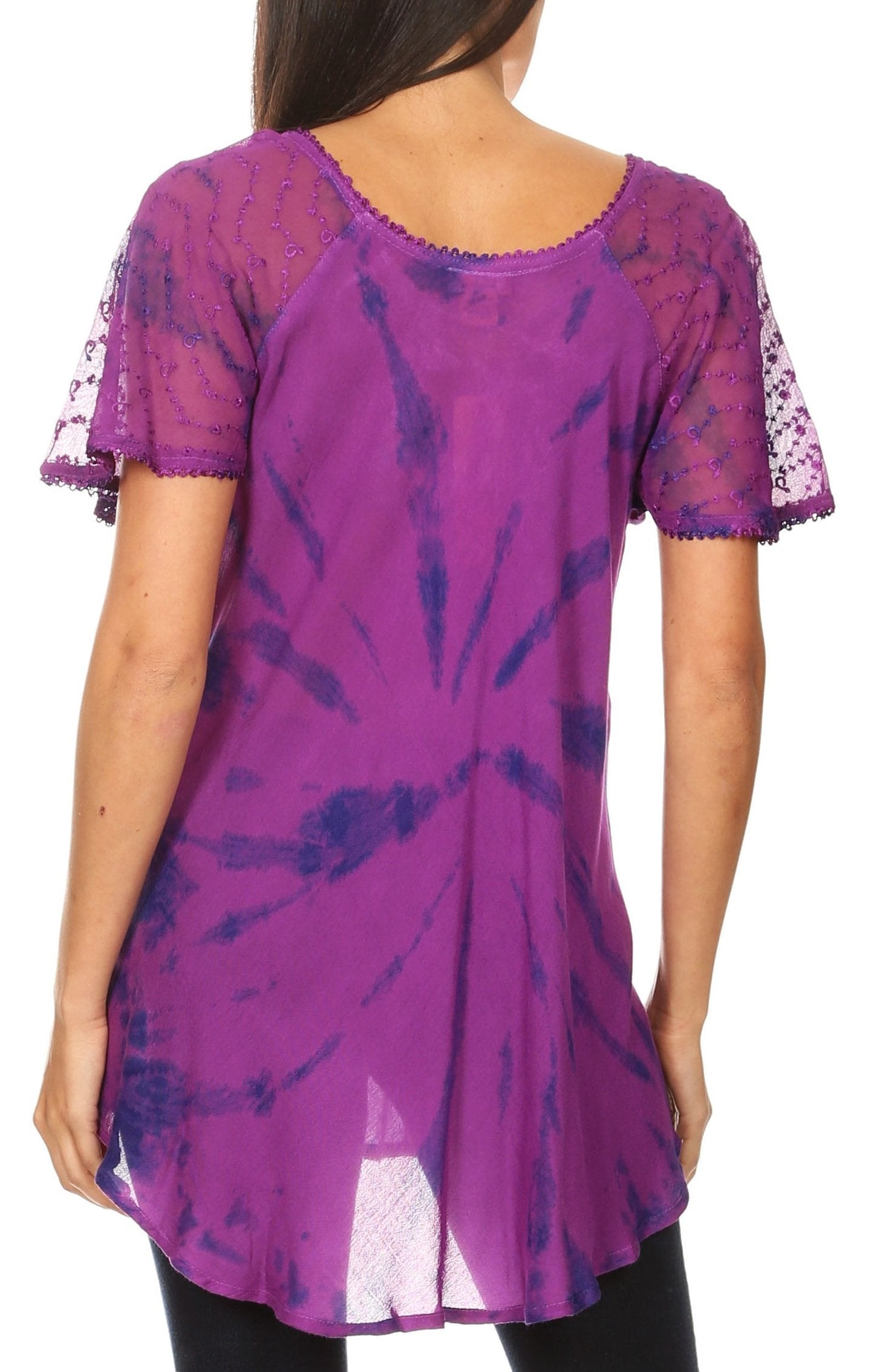 Aline Women's Short Sleeve Casual Light Scoop Neck Top