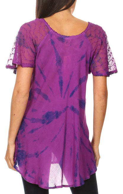 Aline Women's Short Sleeve Casual Light Scoop Neck Top