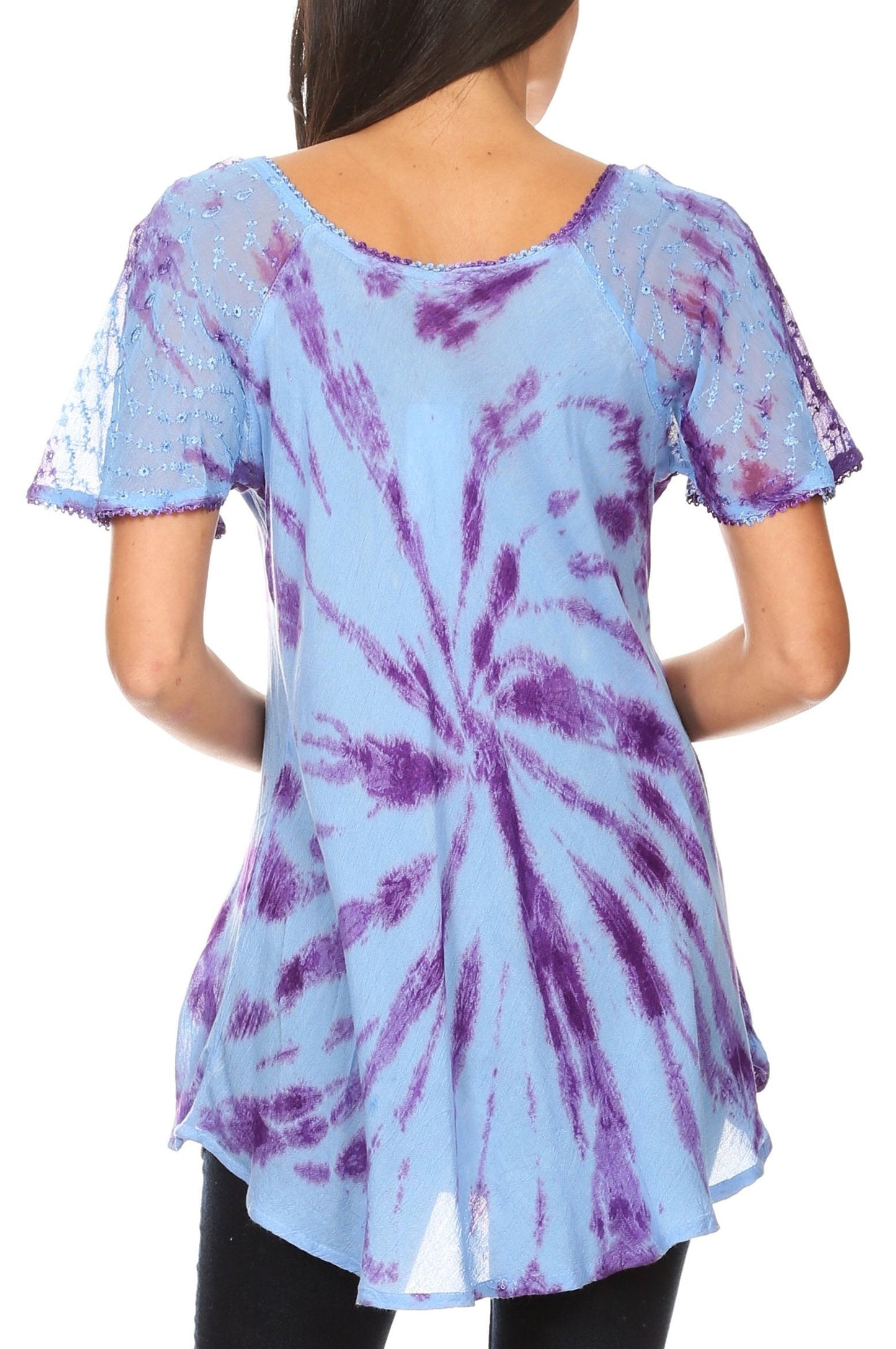 Aline Women's Short Sleeve Casual Light Scoop Neck Top