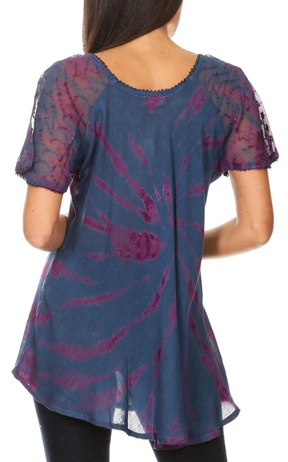 Aline Women's Short Sleeve Casual Light Scoop Neck Top