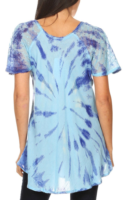Aline Women's Short Sleeve Casual Light Scoop Neck Top
