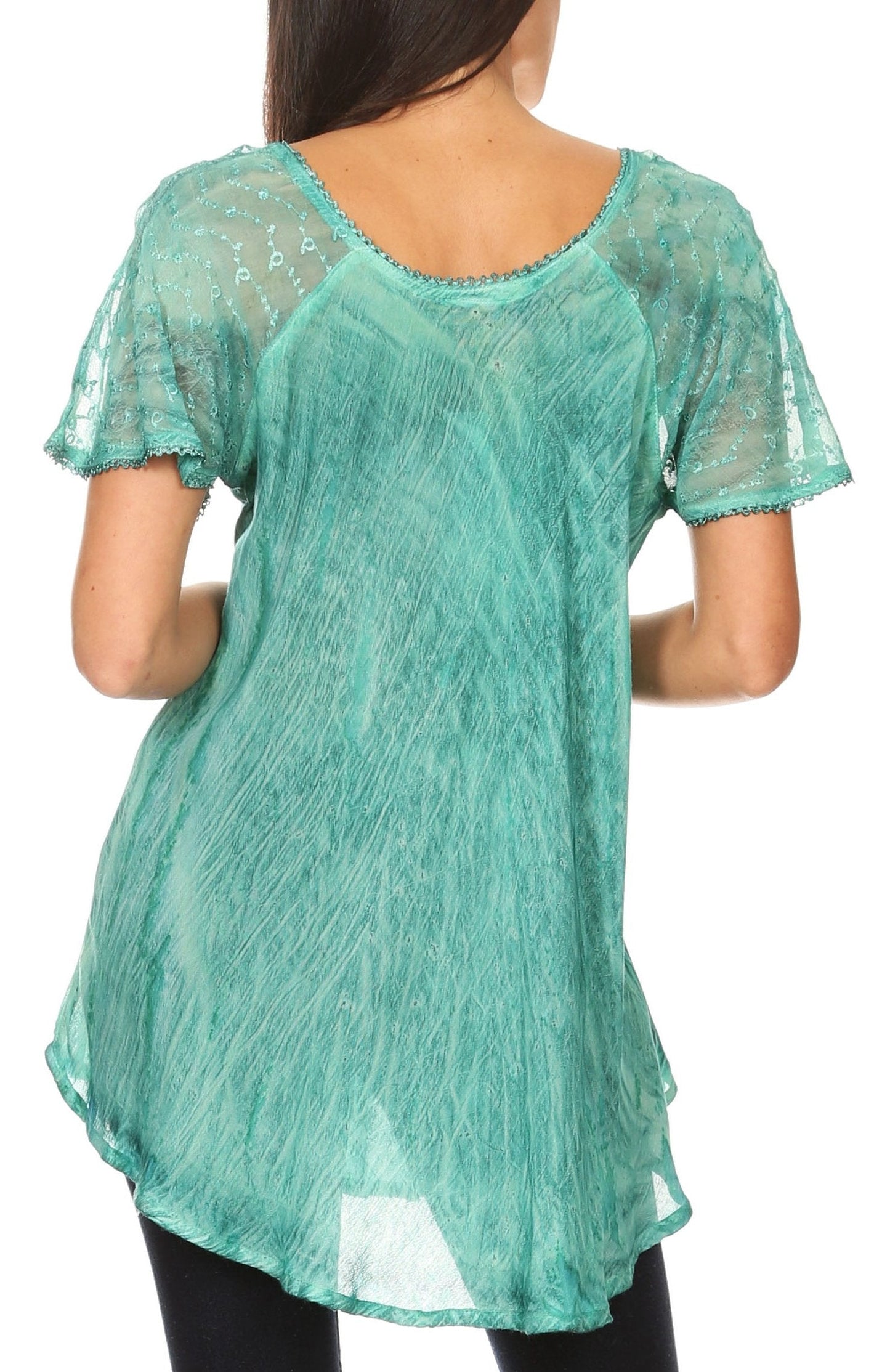 Aline Women's Short Sleeve Casual Light Scoop Neck Top