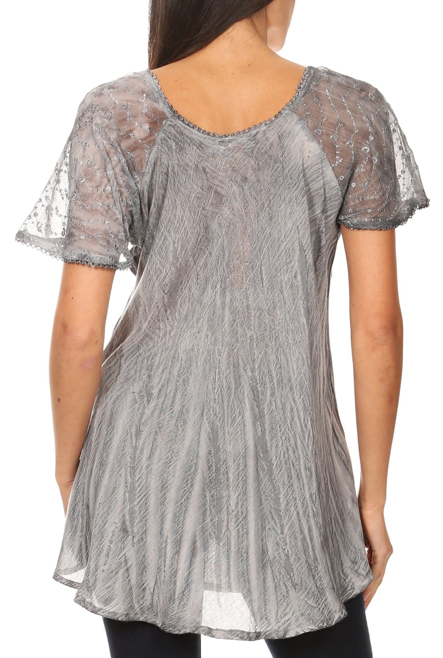 Aline Women's Short Sleeve Casual Light Scoop Neck Top