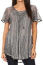Aline Women's Short Sleeve Casual Light Scoop Neck Top