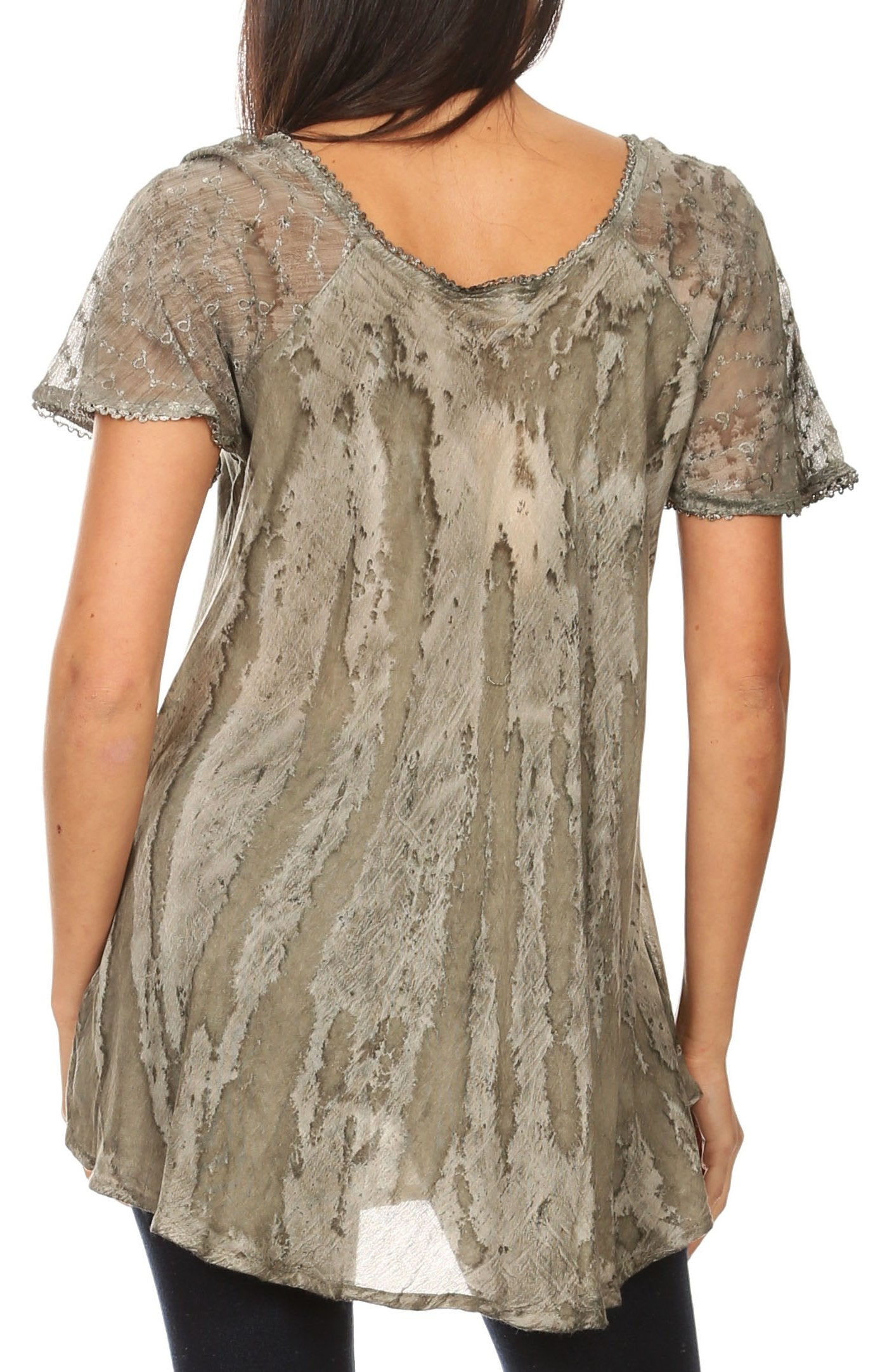 Aline Women's Short Sleeve Casual Light Scoop Neck Top