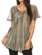Aline Women's Short Sleeve Casual Light Scoop Neck Top