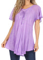 Aline Women's Short Sleeve Casual Light Scoop Neck Top