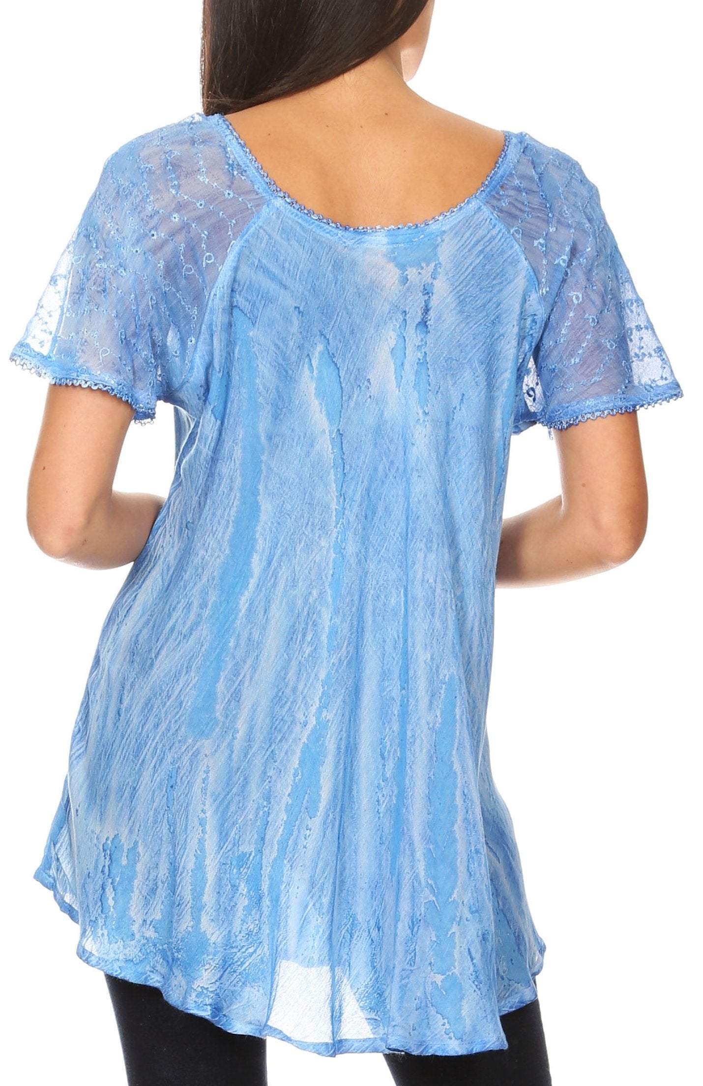 Aline Women's Short Sleeve Casual Light Scoop Neck Top
