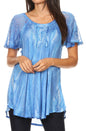 Aline Women's Short Sleeve Casual Light Scoop Neck Top
