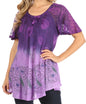 Sakkas Petra Women's Casual Loose Flared Corset Short Sleeve Lace Blouse Top Tunic - Buy One Get One Free