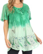 Sakkas Petra Women's Casual Loose Flared Corset Short Sleeve Lace Blouse Top Tunic - Buy One Get One Free