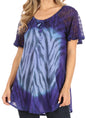Sakkas Petra Women's Casual Loose Flared Corset Short Sleeve Lace Blouse Top Tunic - Buy One Get One Free