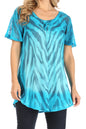 Sakkas Petra Women's Casual Loose Flared Corset Short Sleeve Lace Blouse Top Tunic - Buy One Get One Free