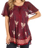 Sakkas Petra Women's Casual Loose Flared Corset Short Sleeve Lace Blouse Top Tunic - Buy One Get One Free