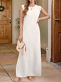 Full Size Slit Round Neck Sleeveless Maxi Tank Dress Plus Size