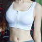 Comfortable High Quality Women's Zipper Sports Bras Plus Size 2XL Wirefree Padded Push Up Tops Lady Girls Breathable Fitness Run Gym Yoga Vest
