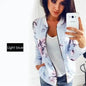 Luxurious Women Floral Jackets Spring Summer Long Sleeve Zipper Print Bomber Jacket Casual Pocket Slim Female Fashion Outwears Plus Size