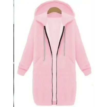 Luxury Women's Autumn Winter Thickening Hoodies Leisure Loose Hooded Jackets Pockets Plus Size Sweatshirt Sports Dresses Outwear Women's Hooded Flannel Jacket Casual Fleece Windbreaker Hoodie