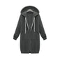 Luxury Women's Autumn Winter Thickening Hoodies Leisure Loose Hooded Jackets Pockets Plus Size Sweatshirt Sports Dresses Outwear Women's Hooded Flannel Jacket Casual Fleece Windbreaker Hoodie