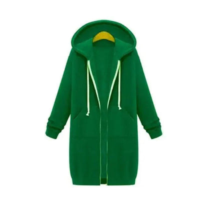 Luxury Women's Autumn Winter Thickening Hoodies Leisure Loose Hooded Jackets Pockets Plus Size Sweatshirt Sports Dresses Outwear Women's Hooded Flannel Jacket Casual Fleece Windbreaker Hoodie