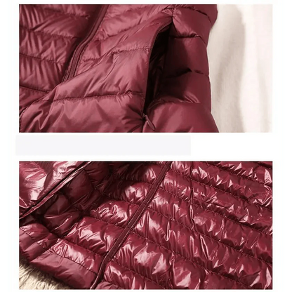 New Trendy Ultra Light Women's Duck Down Vest Jacket Autumn/Winter High collar Sleeveless Coat For Girls