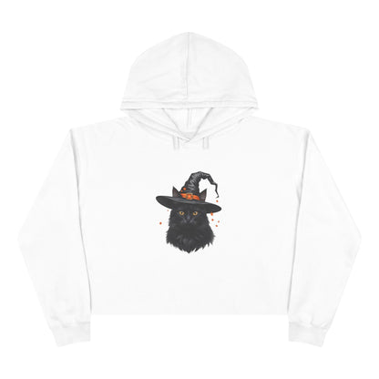 Spooky Cat Crop Hoodie for Women