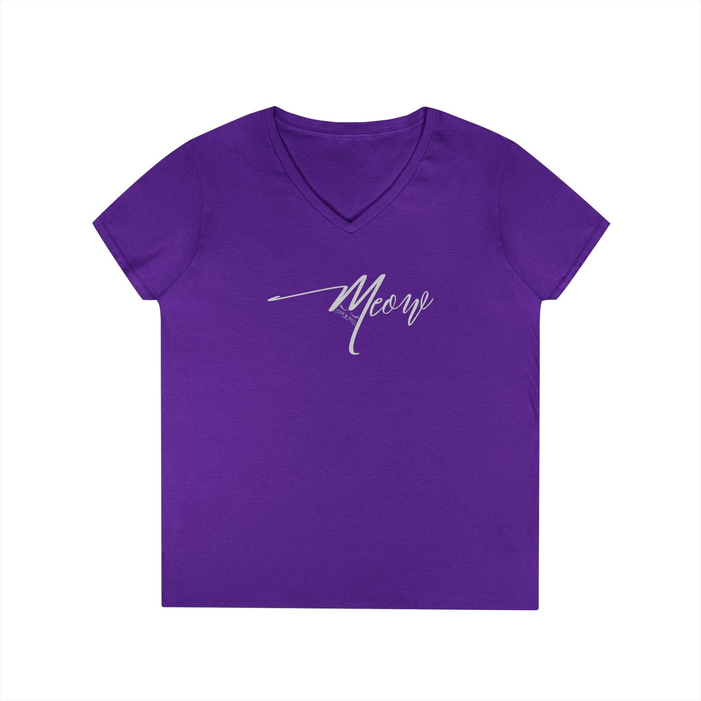 Stylish Meow V-Neck T-Shirt for Women - Perfect Gift for Cat Lovers
