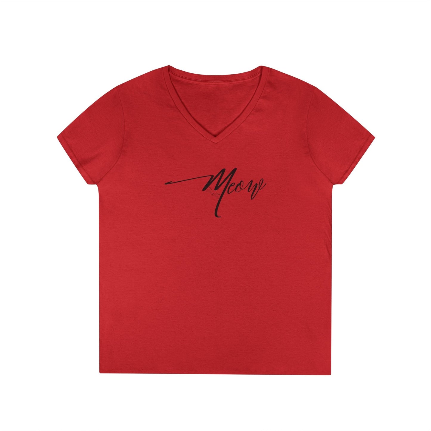 Stylish Meow V-Neck T-Shirt for Women - Perfect Gift for Cat Lovers