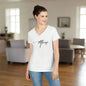 Stylish Meow V-Neck T-Shirt for Women - Perfect Gift for Cat Lovers