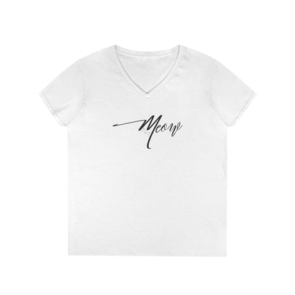 Stylish Meow V-Neck T-Shirt for Women - Perfect Gift for Cat Lovers