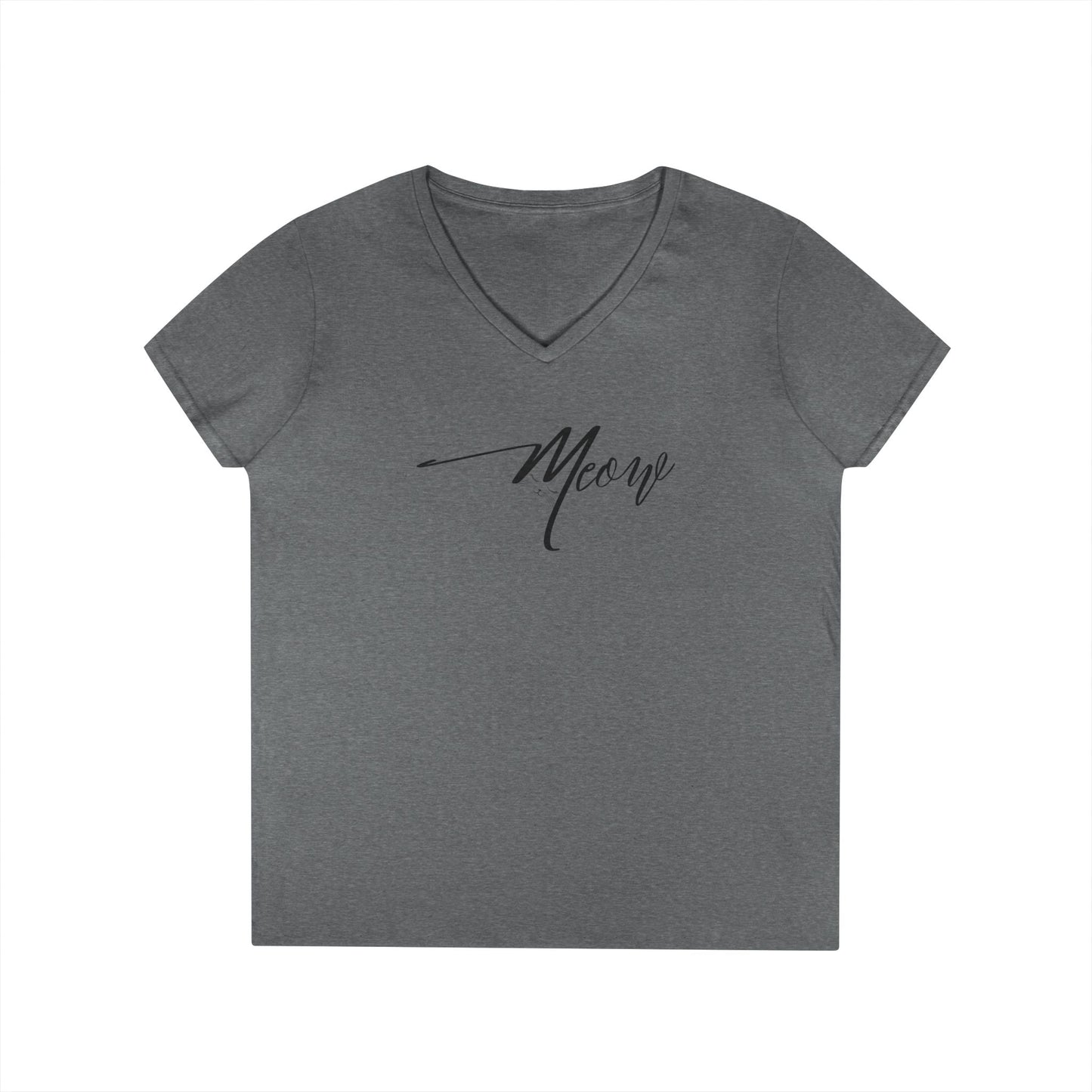 Stylish Meow V-Neck T-Shirt for Women - Perfect Gift for Cat Lovers