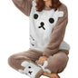 Trendy Pajama Women Thick Flannel Warm Female Winter Pajama Set Long Sleeve Full Trousers Two Piece Pajamas  Cartoon Pajamas Women Pajamas Set Sleepwear Autumn Plus Size Top Long Pant Sleepwear Girls Pajamas