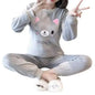 Trendy Pajama Women Thick Flannel Warm Female Winter Pajama Set Long Sleeve Full Trousers Two Piece Pajamas  Cartoon Pajamas Women Pajamas Set Sleepwear Autumn Plus Size Top Long Pant Sleepwear Girls Pajamas