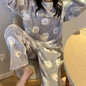 Trendy Pajama Women Thick Flannel Warm Female Winter Pajama Set Long Sleeve Full Trousers Two Piece Pajamas  Cartoon Pajamas Women Pajamas Set Sleepwear Autumn Plus Size Top Long Pant Sleepwear Girls Pajamas