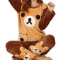 Trendy Pajama Women Thick Flannel Warm Female Winter Pajama Set Long Sleeve Full Trousers Two Piece Pajamas  Cartoon Pajamas Women Pajamas Set Sleepwear Autumn Plus Size Top Long Pant Sleepwear Girls Pajamas